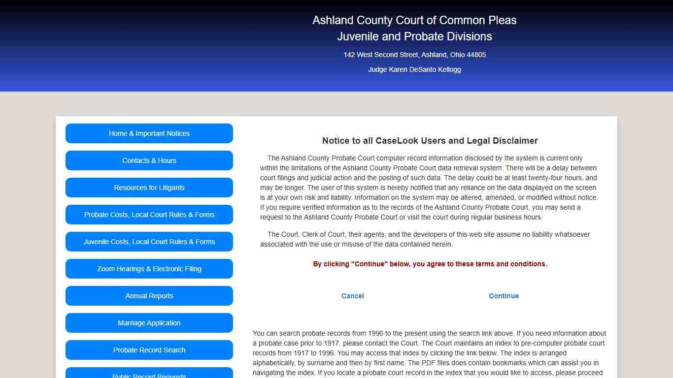 Ashland County Probate Court - Record Search