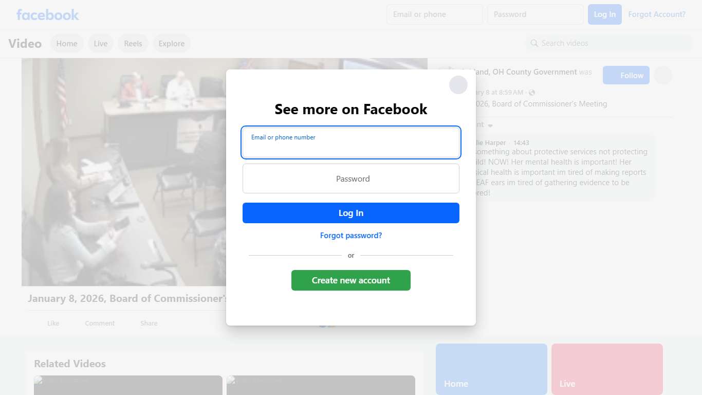 January 8, 2026, Board of Commissioner's Meeting Ashland, OH County Government Facebook